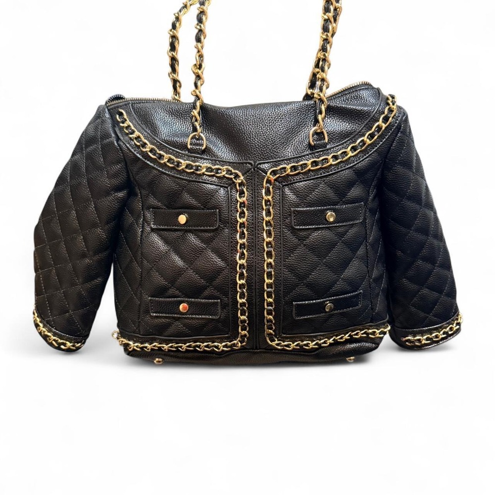 unique black quilted purse